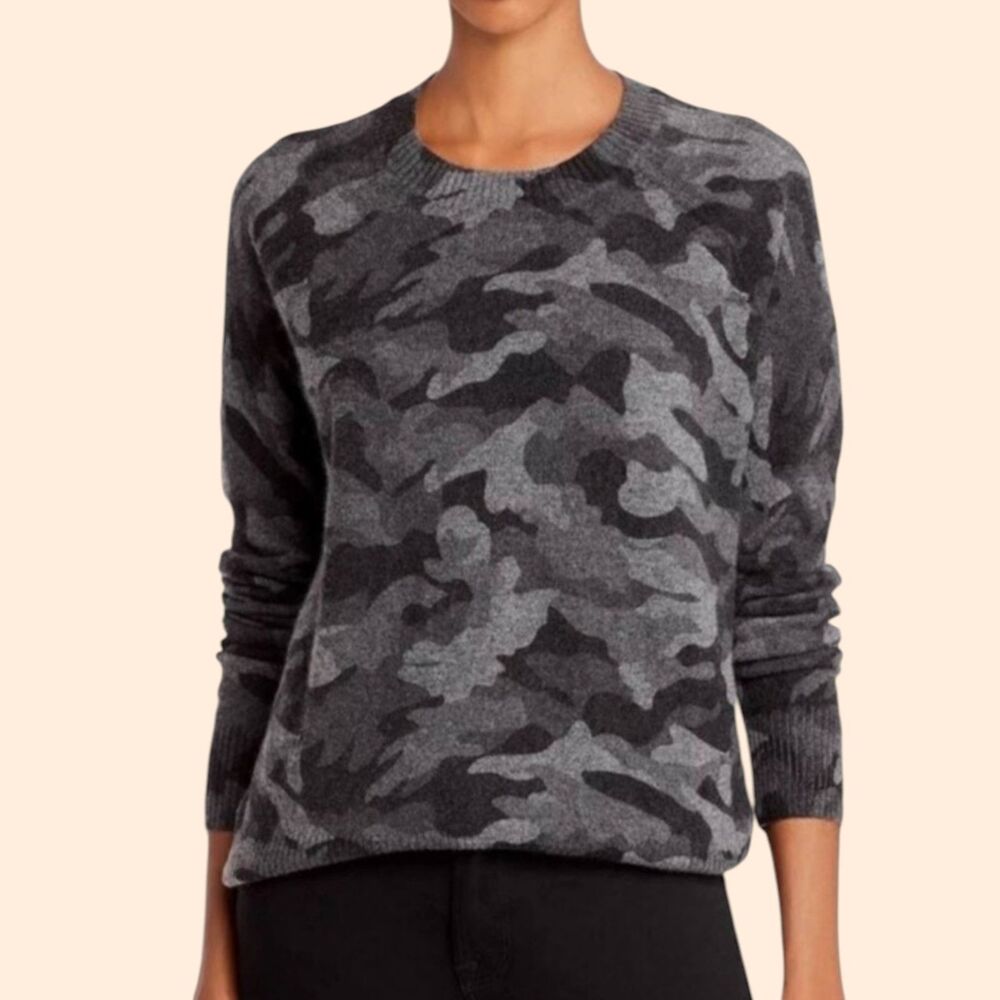 Aqua Cashmere Camo Sweater